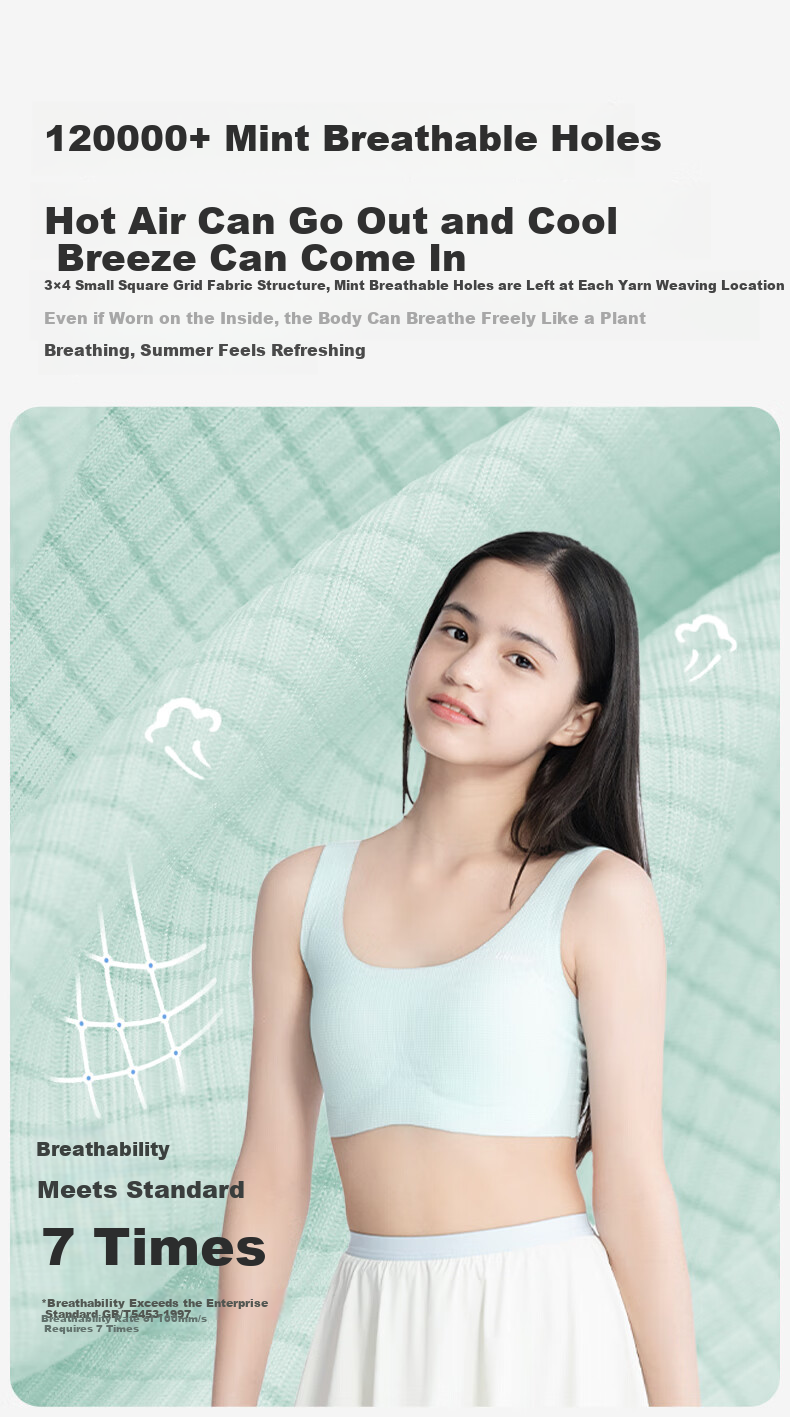 Ubras Likeuu Kids' Breathable Little Breeze Sports Bra for Girls Dandelion White One Size 5