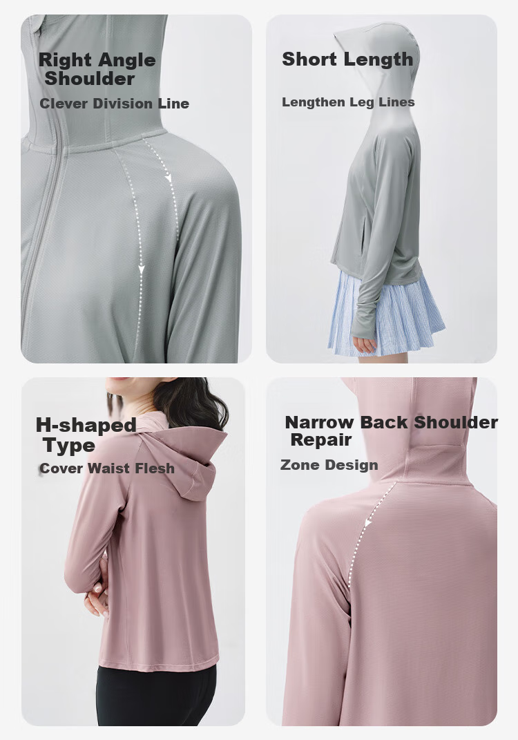 JD Original Sun Protection Jacket for Women, Breathable, UV-Resistant, Hooded Thin Coat, Loose Fit, Versatile New Style, Black, Size S 5