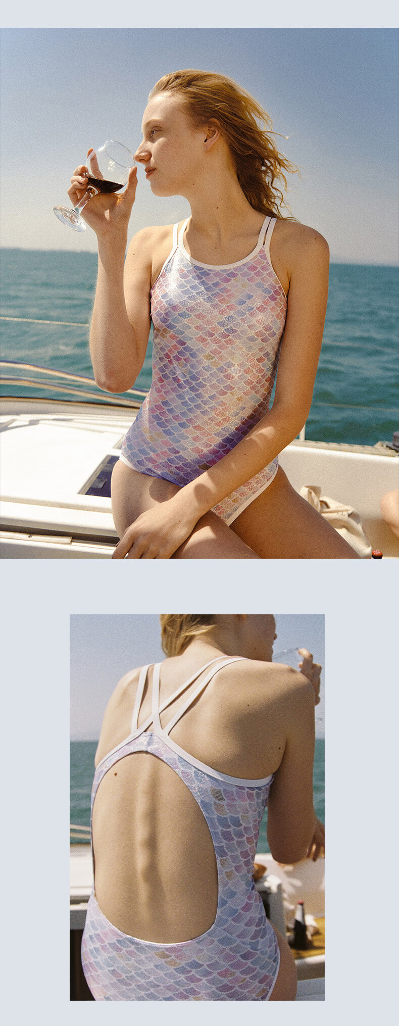 Atlanticbeach Swimsuit, Mermaid Swimwear for Women, Iridescent Fish Scale Design, Fashionable And Elegant, Slimming Effect, Tummy Control, One-Piece Competitive Racing Swimwear 2