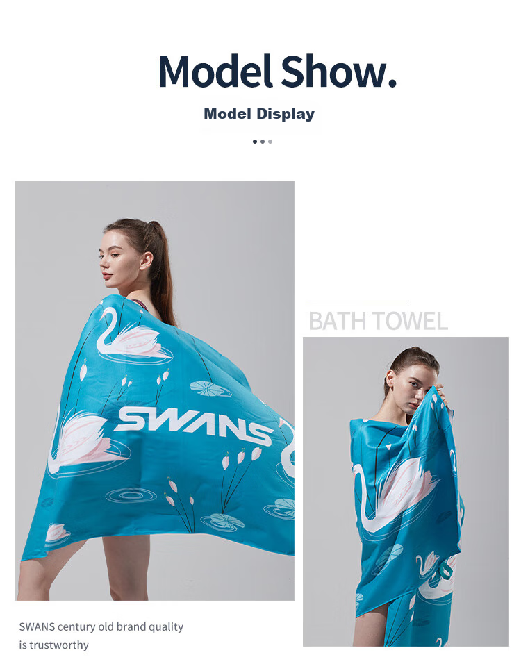 SWANS Swimming Towel for Men And Women, Beach Towel for Children, Quick-Drying Absorbent Bathrobe Cape Seaside SPTC100 Strawberry 11
