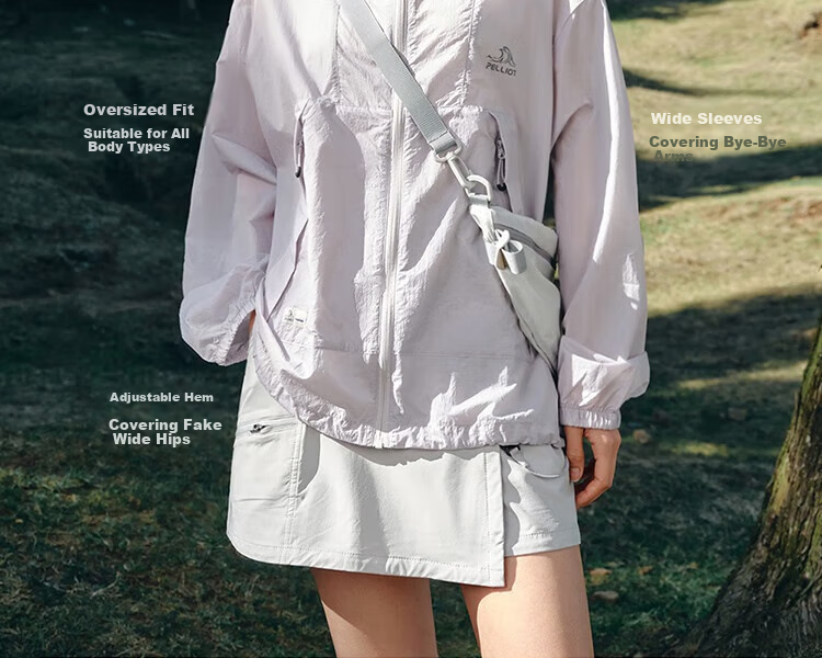 Pelliot [Xiao Sen Lin] Sun Protection Clothing for Men And Women, UV-Resistant Breathable Outdoor Lightweight Jacket 12421220 Pink Porcelain Color XS 1