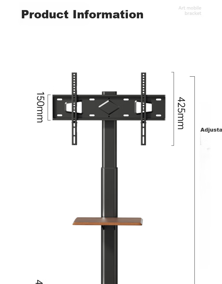 Enlipu TV Stand for 32-75 Inch, Floor-Standing TV Bracket, No Drilling Required, Movable Floor TV Stand Compatible with Multiple Brands of TVs 23
