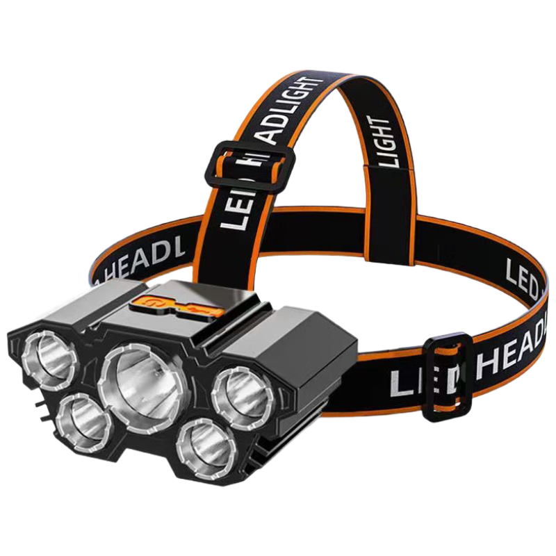 Zhaoshen High-Power Headlamp Long Battery Life Outdoor Fishing Headlamp Head-Worn Emergency Light Five-Core LED Rechargeable Portable Mining Lamp [Jingpei]