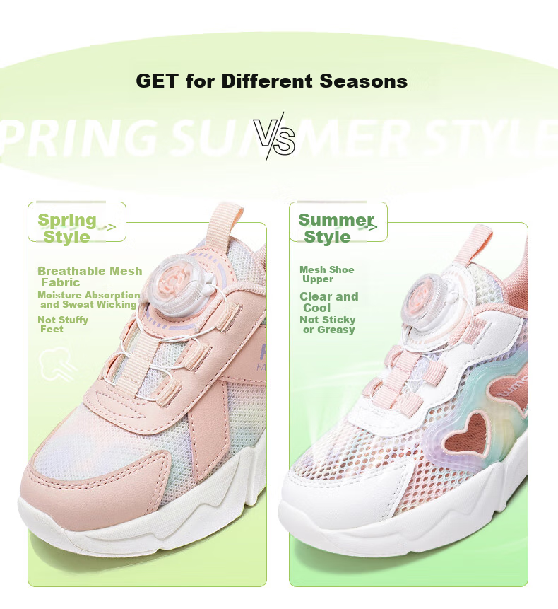 Follow Me Girls' Sports Shoes, Spring And Summer Mesh Breathable Casual Shoes, Children's Running Shoes, White/pink (Hollow Design), Size 34 5