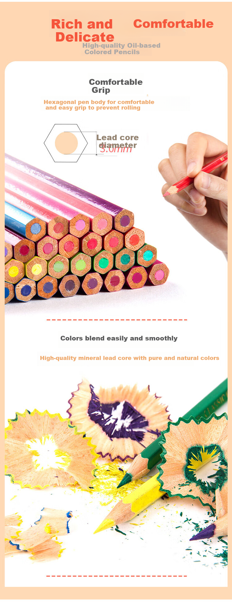 Faber-Castell [Student Stationery] 48-Color Oil-Based Colored Pencils/Coloring Pens/Colored Pencil Set Castle Series 115749 Art Sketching Drawing Pencils 2