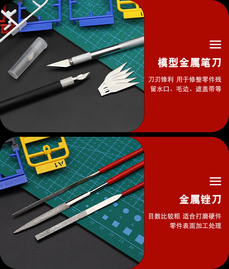 Honggong Model Tool Set: Model Cutting Pliers, Water Pipe Pliers, Gundam Assembly Knife, Single-Blade Diagonal Pliers for Figurine Assembly 3