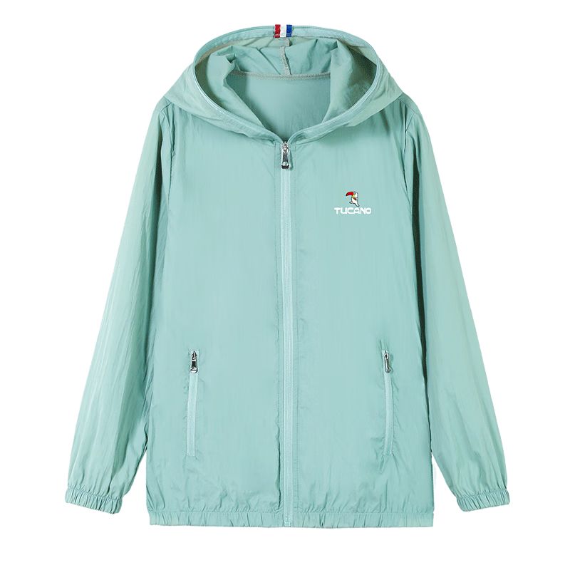 Woodpecker Women's Ice Silk Sun Protection Jacket Summer Hooded Breathable UV Protection Outdoor Sunscreen Coat Blue L