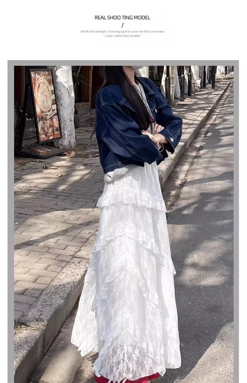 Langsha Lace High-Waist Mesh Puff Cake Skirt Women's Spring 2026 New Slimming A-Line Mid-Length Skirt 21