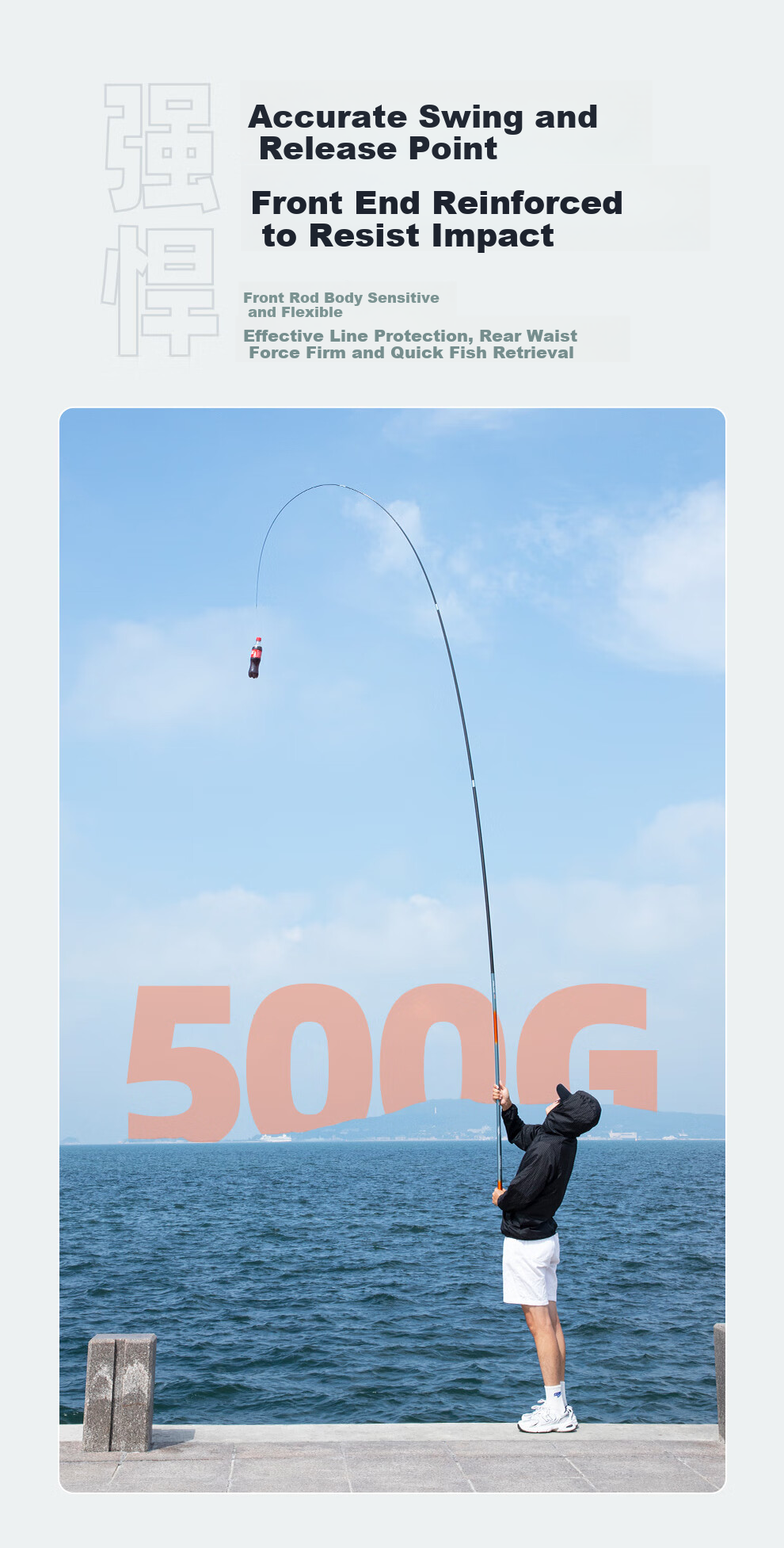 Jinglang 5.4-Meter Carp And Bighead Carp Fishing Rod, Ultra-Light And Ultra-Hard, 19 Sections, 6H Lightweight Big Fish Rod, Carp And Bighead Carp Pole, Fishing Rod for Platform Fishing 7
