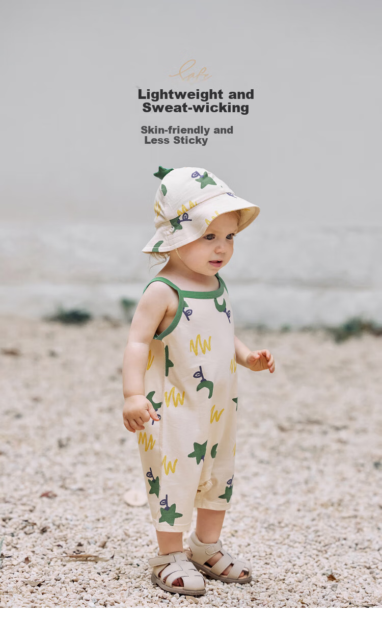 Babylove Infant Romper, Sleeveless Bodysuit, Summer Thin Pure Cotton, for Baby Boys And Girls, Cute Short Crawling Outfit for Outdoor Wear 1