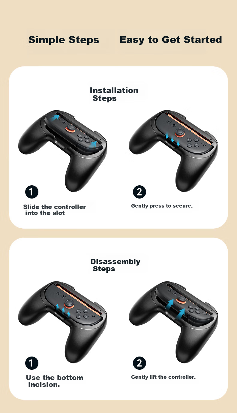 JSAUX Few Shu Switch 2 Controller Grip, Joycon Handle Cover, Switch 2 Controller Protective Case, Compatible with Nintendo NS2 Accessories, Peripheral Peripherals 4