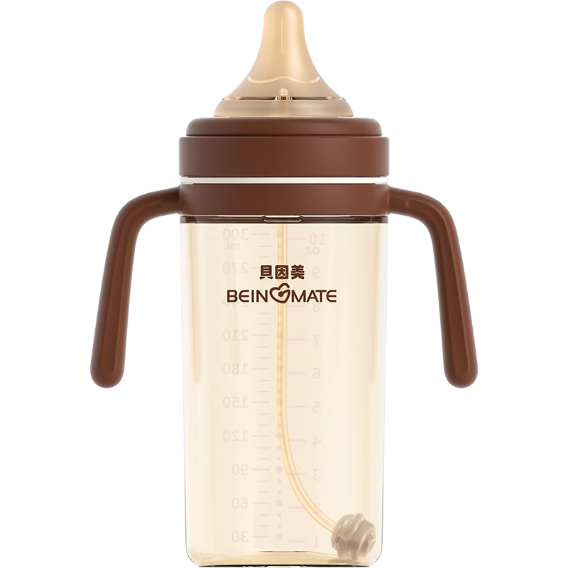 Beingmate PPSU Flip-Top Bottle for Infants, Anti-Colic, Suitable for Babies over One Year Old, Weaning Nipple with Gravity Ball And Straw for Ages 1-2