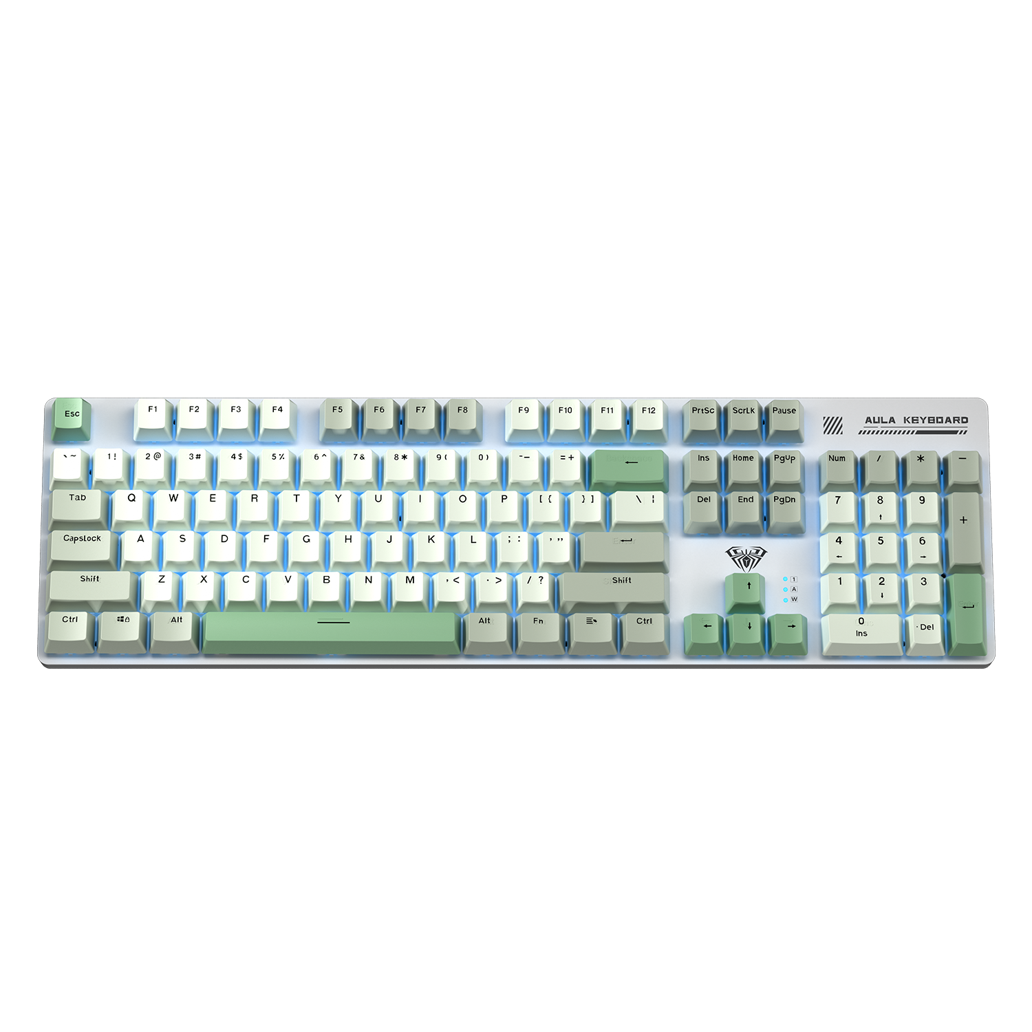 AULA S500 Mechanical Keyboard Wired Backlit Full-Size 104-Key Gaming E-Sports Computer Multimedia Office PUBG Full Anti-Ghosting Retro Three-Color Scheme Ice Blue Light Green Switches