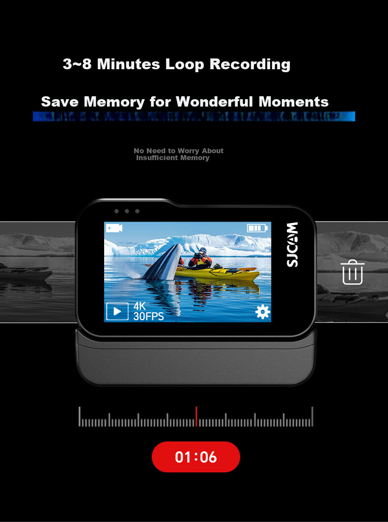 SJCAM Suying SJ20 Long-Lasting Version Night Shooting Dual Lens Anti-Shake Waterproof Action Camera Motorcycle Helmet Riding Recorder Outdoor Live Streaming Pre-Recording Vlog Fishing Camera 64 16