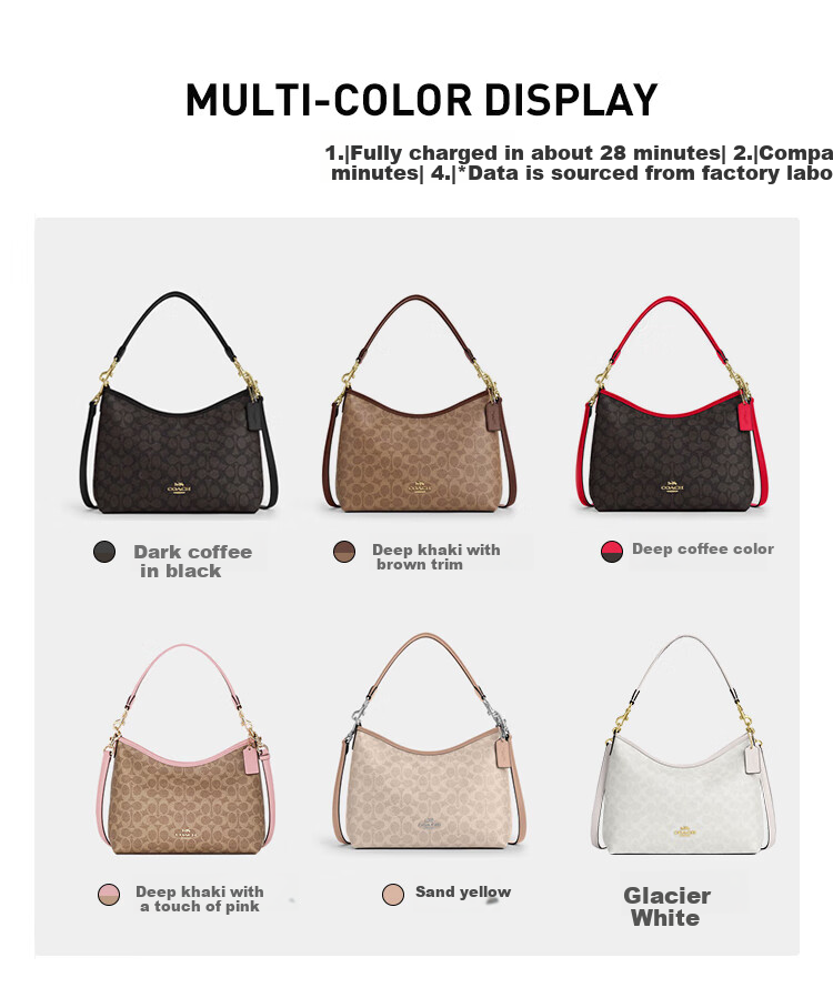 COACH [Brand Direct Supply] Women's LAUREL Medium Shoulder Tote Bag, Coffee And Black Patchwork CV975 Gift 1