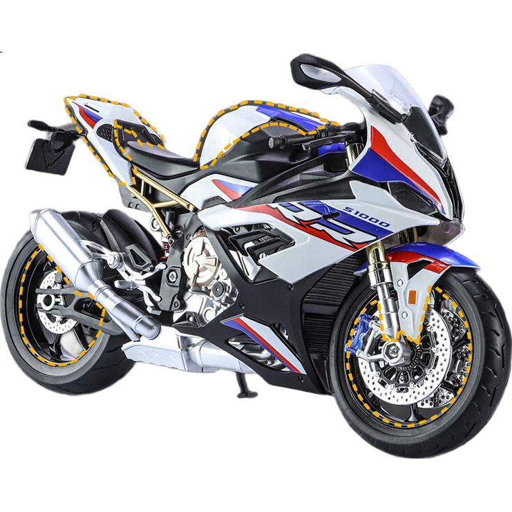 Модель мотоцикла Chiyumoxing 1:9, BMW S1000RR, литая модель из сплава, игрушечный мотоцикл для мальчиков, подарок на День святого Валентина