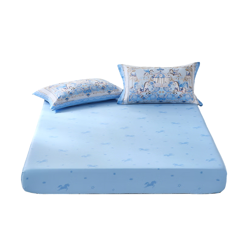 Fuannaertong Pure Cotton Fitted Sheet Class A 60-Count Long-Staple Cotton Single Piece Bed Sheet, 100% Cotton Bed Cover, 150*200cm