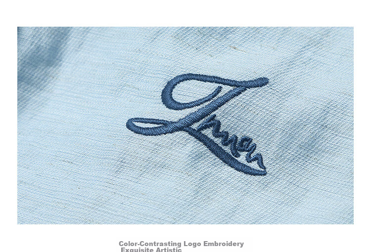 INMAN Summer 2026 Women's Blue Short Sleeve Linen Wrinkle Texture Shirt Light Blue XL 6