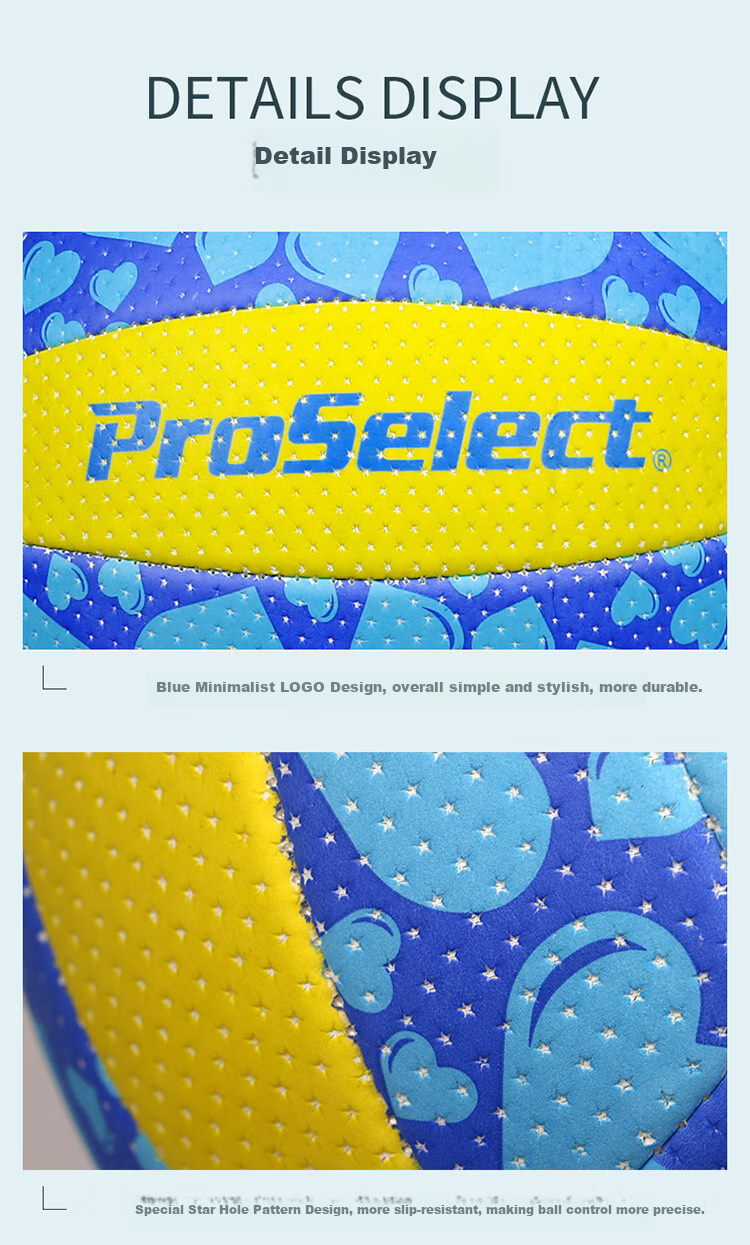 ProSelect Air Volleyball No.5 Light Soft for Children, Students, Middle-Aged And Elderly Fitness, Entertainment, Competition Soft Volleyball GV441M 12