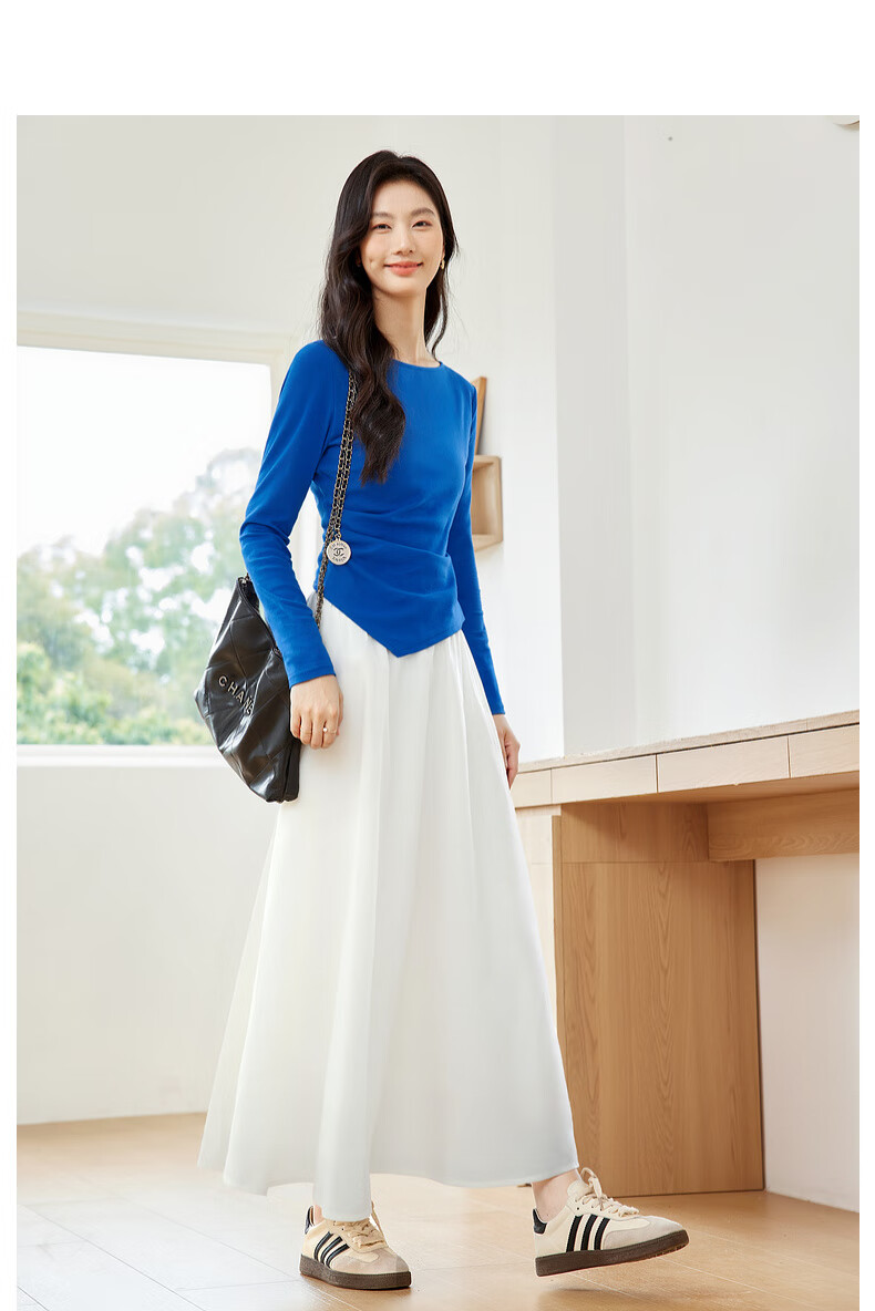 Fansiman Korean Style Premium Commuter Suit Dress for Women Autumn New Top and Skirt Set Deep Floral Gray L 15