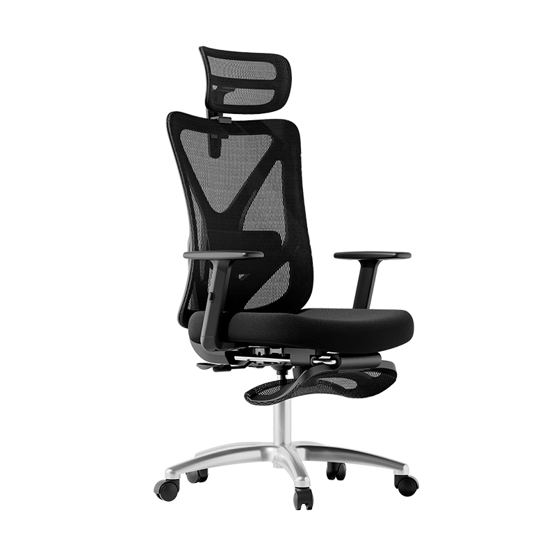 Deli KF230-J Ergonomic Chair, Computer Chair, Home Office Chair, Reclining Gaming Chair with Footrest, Black