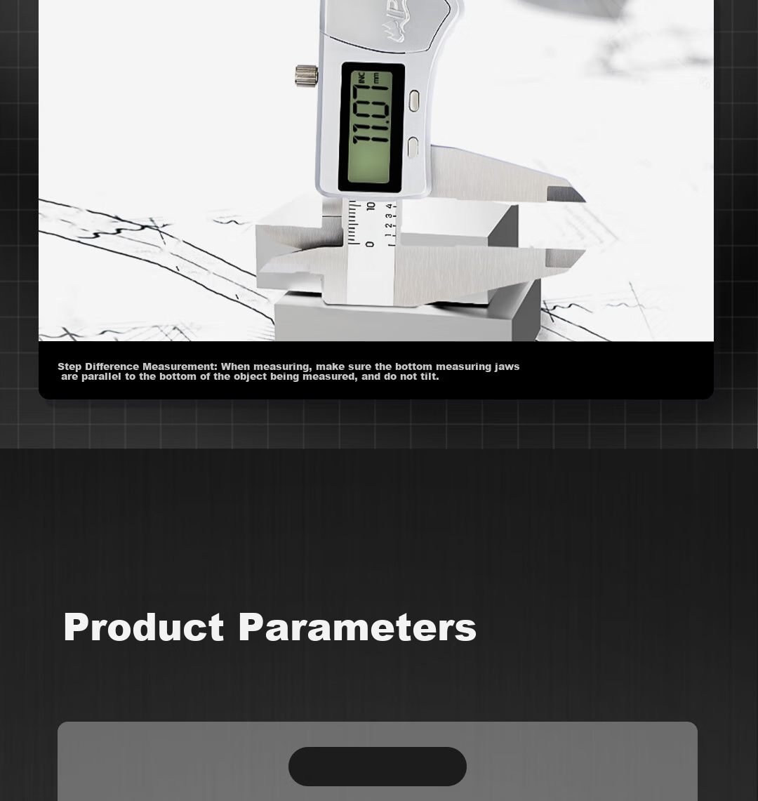 Deli Zinc Alloy Professional Digital Caliper with Stainless Steel Waterproof High Precision Vernier Laboratory Absolute Origin + IP67 18
