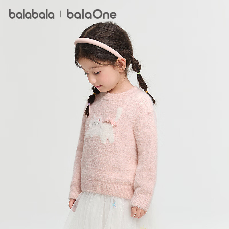 Balabala BalaOne Girls' Sweater Children's Winter 2025 Fashionable Knitwear for Toddlers 208425103005