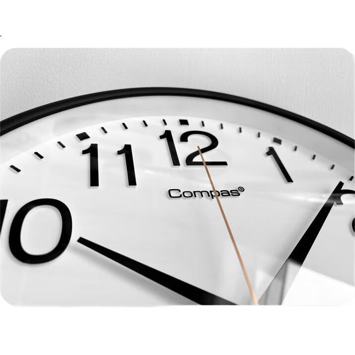 Настенные часы Compas Wall Clock, кварцевые, круглые, 46 см, черный