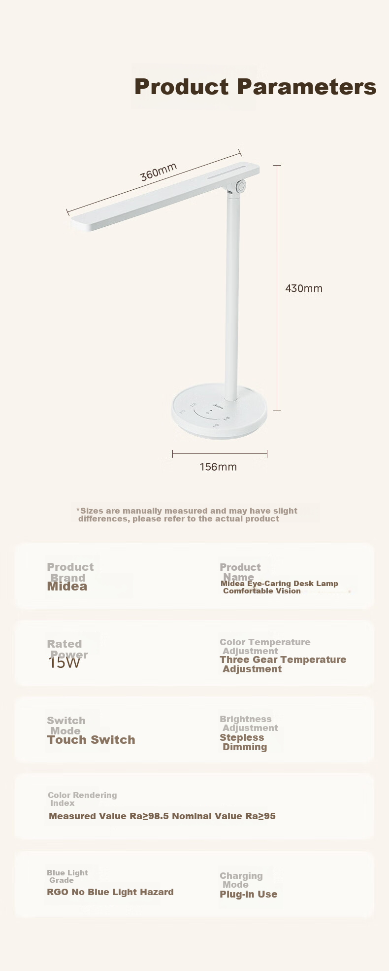 Midea AAAAA Certified Eye Protection Study Lamp [Renovation Subsidy] Children's Home Bedroom Dormitory Desk Reading Writing Table Lamp 14