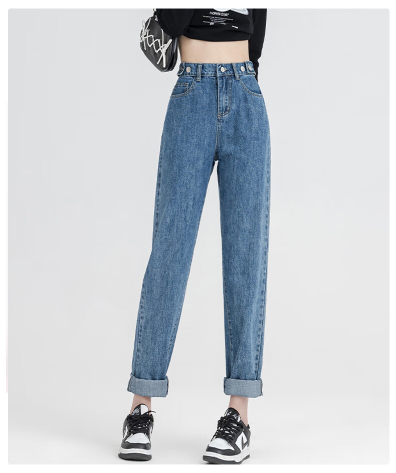 Jeanswest Women's Vintage Blue High-Waist Slim Straight Leg Jeans XS Autumn Casual 9