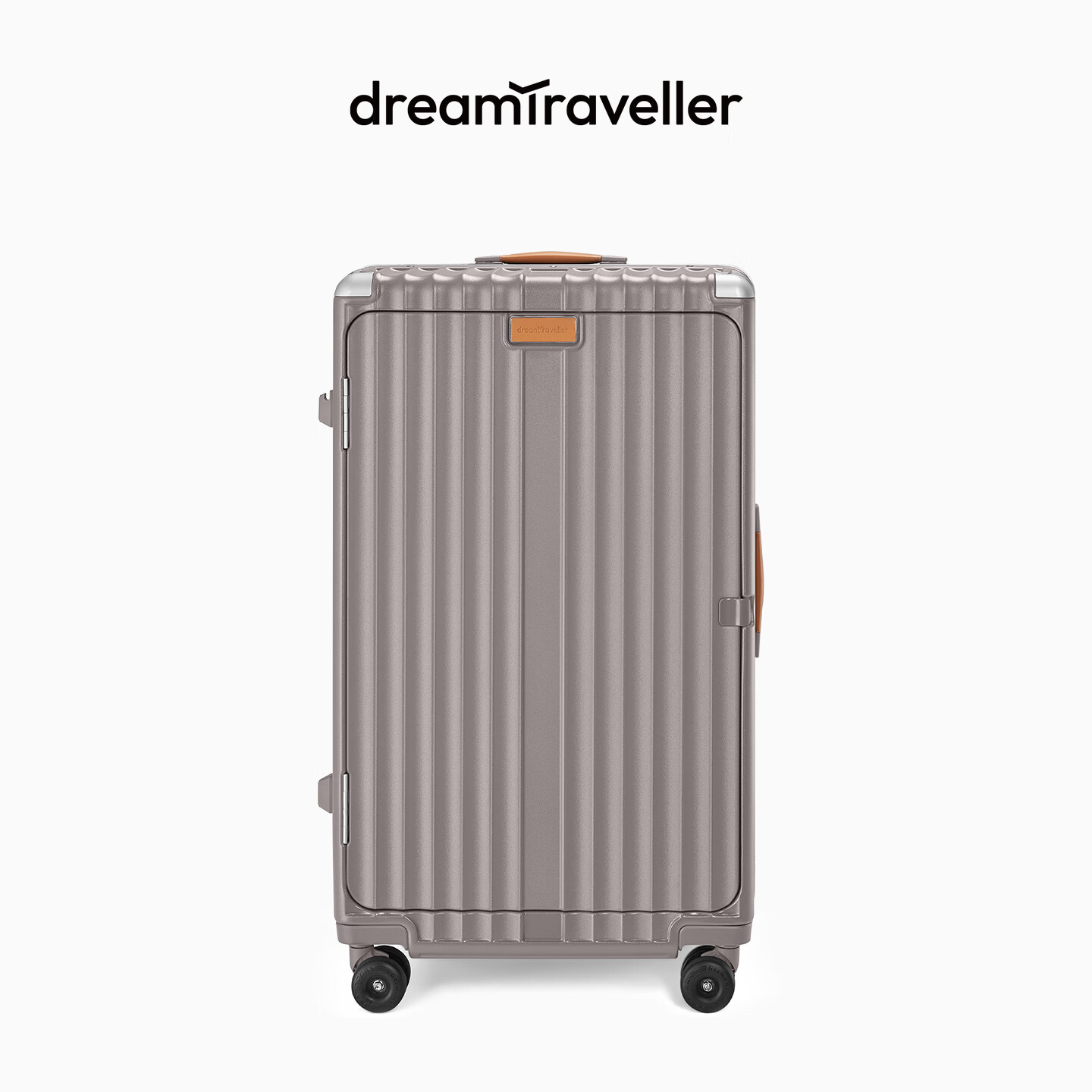 Dream Traveler Large Capacity Suitcase with Spinner Wheels, Multifunctional Trolley Case with Side Opening Lid for Men And Women, 30-Inch Warm Gray Color