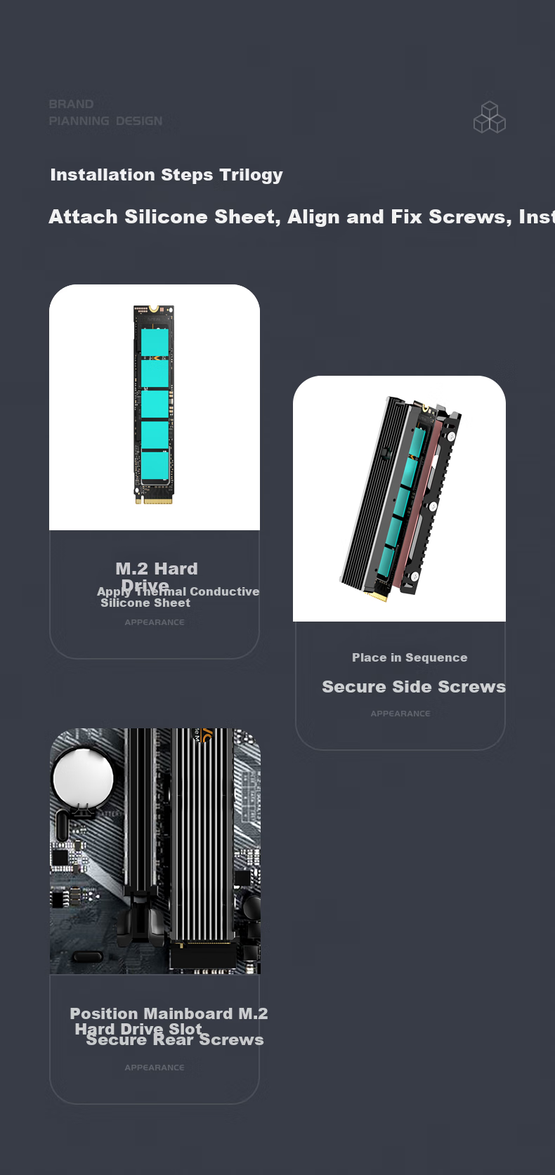 JEYI M.2 Multi-Bay Hard Drive Cooler NVME SSD Cooling Vest All-Aluminum 3D Air Channel Design Compatible with 22110/2280 SSD Efficient Heat Dissipatio 4
