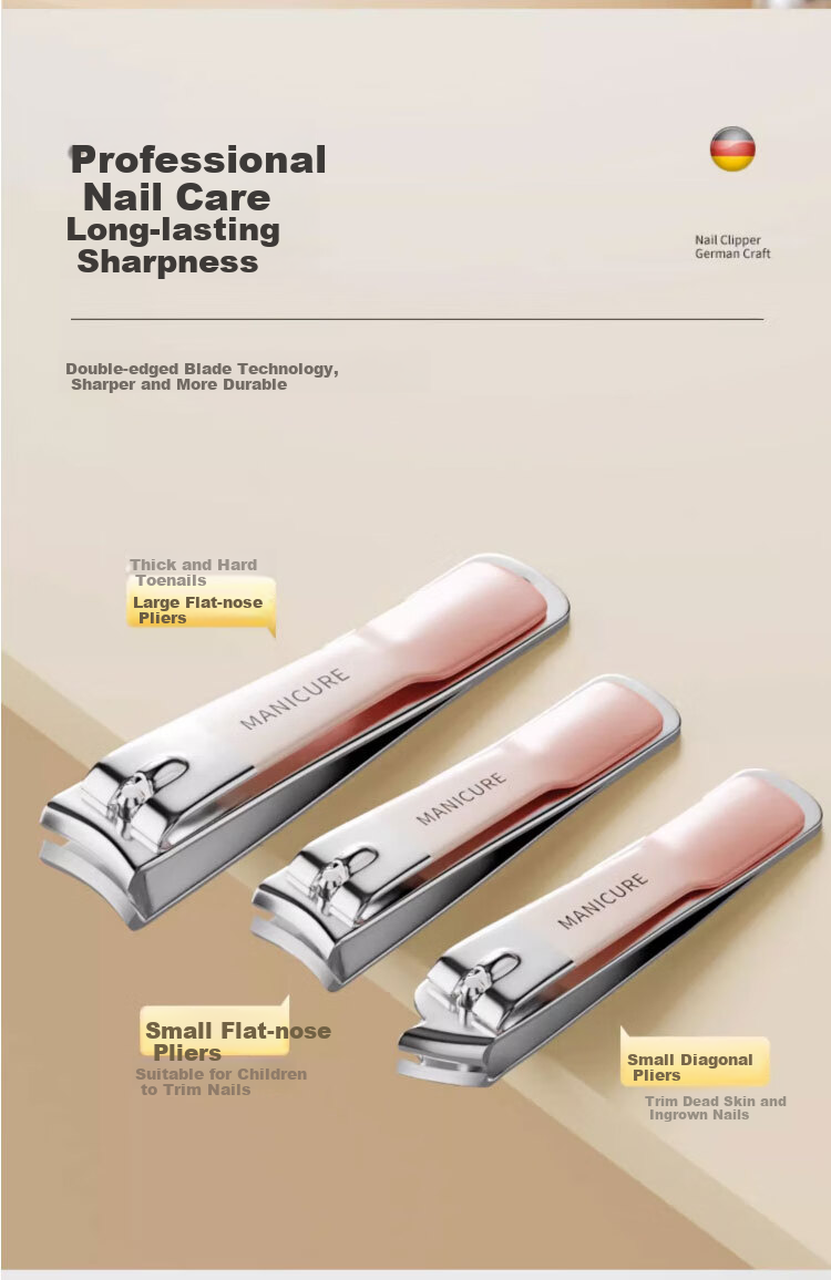Jingxiaodi 4-Piece Set: Nail Clipper Set with Nail Clippers, Nail File, Manicure Tools, Nail Grinding Strip, And Nail Nippers 1