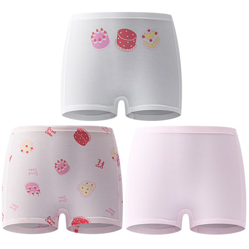 AIMER KIDS Tiered Pants Stage 2 Girls' Underwear Boxer Briefs Mid-Waist Antibacterial Sweet Cake 170