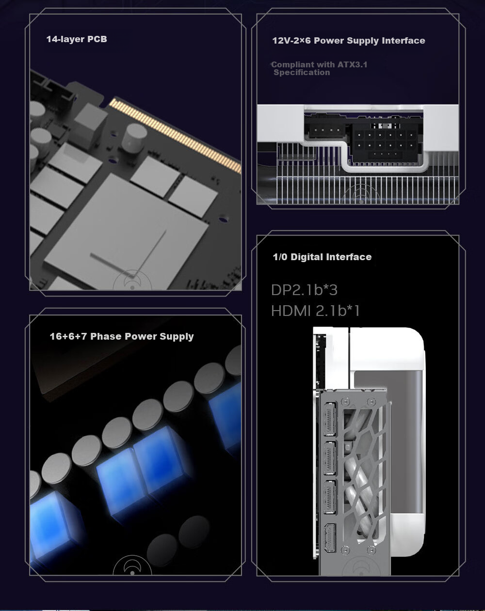 Yingchi GeForce RTX 5090 D Starry LUNA OC 32G GDDR7 DLSS 4 Gaming Design Editing AI Graphics Card 11