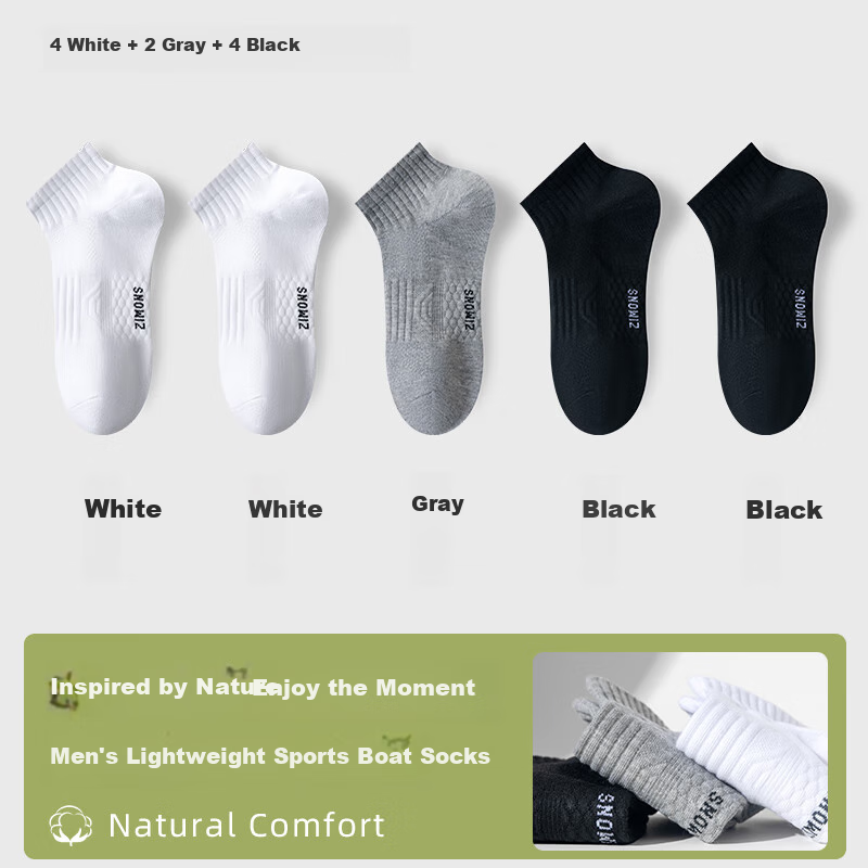Dongfangyuan Men's Socks, Short Socks for Spring And Summer, [10A Antibacterial And Odor-Resistant], Breathable, Non-Stuffy, Sports Waist-Cinching Short Tube Socks, 10 Pairs