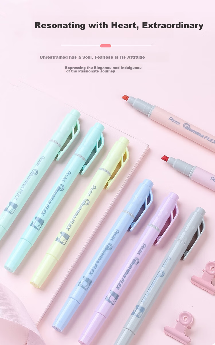 Pentel Dual-Tip Light Fluorescent Pen, Macaron Color Series Water-Based Marker, Student Highlighting Pen SLW11P, Violet 3