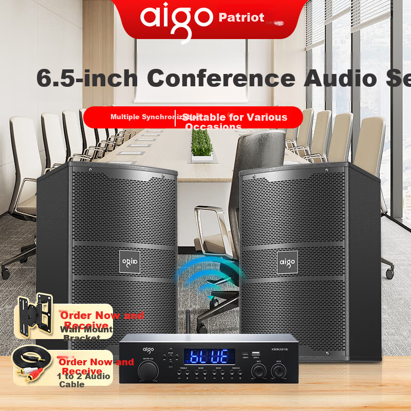 Акустическая система Aiguozhe X306, 3 предмета, беспроводная настенная, для конференц-залов, профессиональное караоке Bluetooth, домашняя сцена, аудиокомплект для танцевальной студии, спортзала и класса, высокая мощность, большой объем