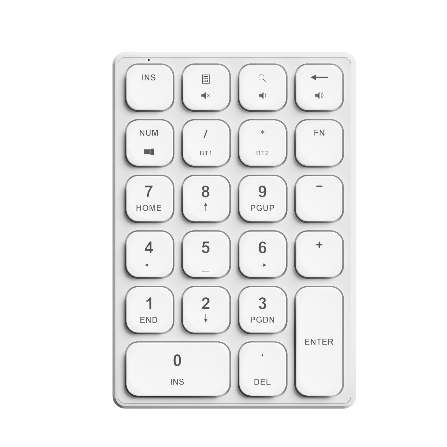 Aigo N18ULTRA White Digital Keyboard, Wireless Bluetooth Connection, Rechargeable, 22 Keys, Scissor Foot Structure, Mini Keyboard for Financial, Cashier And Securities Workstations