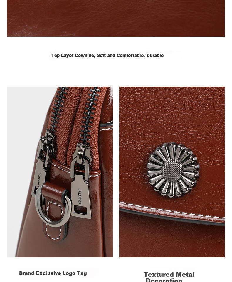 C.BANNER Leather Handbag for Women, Crossbody Bag, Fashionable Commuter Shoulder Bag, Light Luxury Brand Birthday Gift for Girlfriend on May 20 5