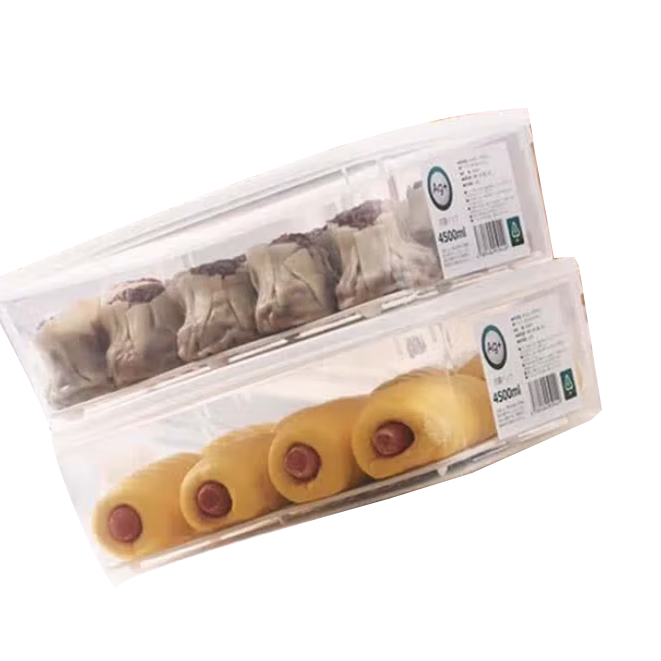 KATEI STORY Japanese Antibacterial Baozi Storage Box, Steamed Bun Freezer Container, Large Capacity Refrigerator Dumpling Food-Grade Preservation Box