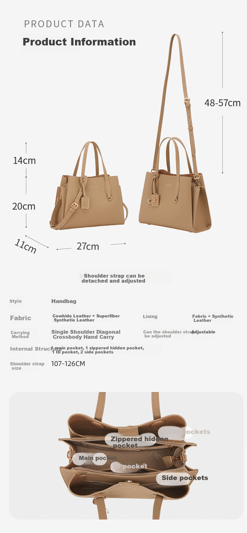 Yierkang Gift Box Genuine Leather Large Capacity Tote Bag Crossbody Shoulder Bag for Mom, Women's Handbag 2026 Model 6