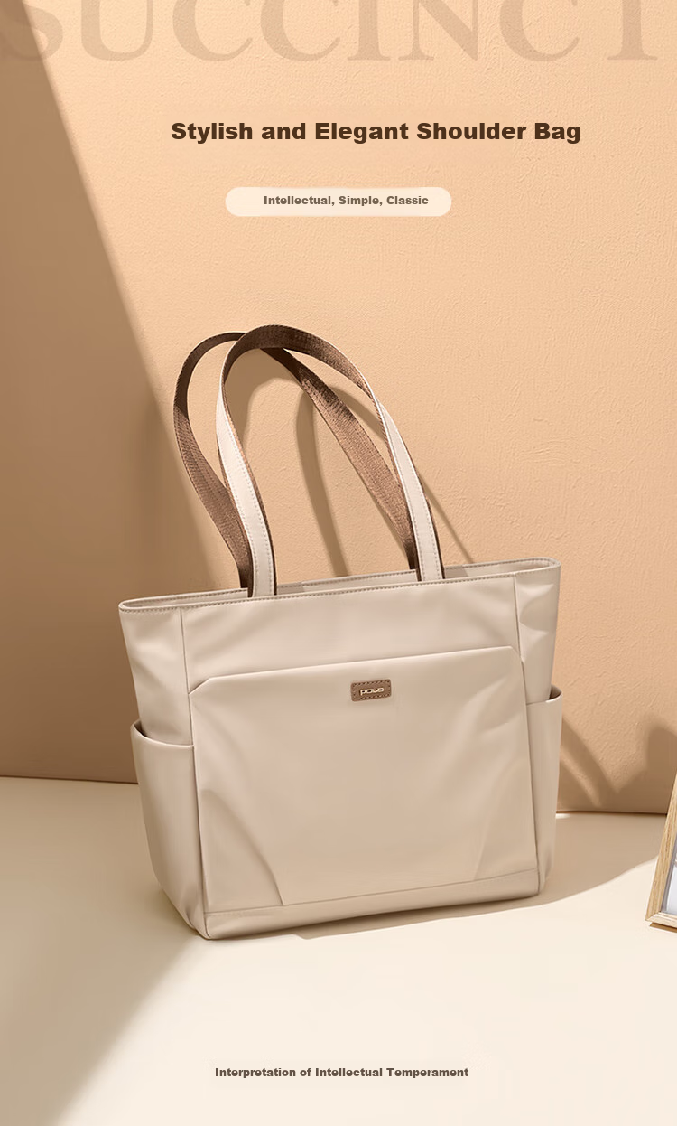 POLO Shoulder Bag, Women's Handbag, Elegant Large Capacity 15-Inch Laptop Bag, Tote Bag, Lightweight Crossbody Bag, Birthday Gift 1
