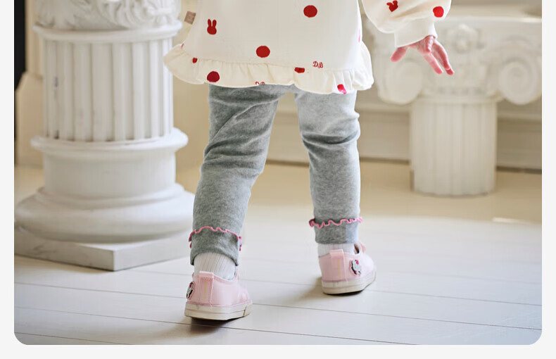 DAVE & BELLA Children's Long Pants Set, Autumn Girls' Base Layer Pants, Long-Sleeve Sweatshirt Two-Piece Set 9