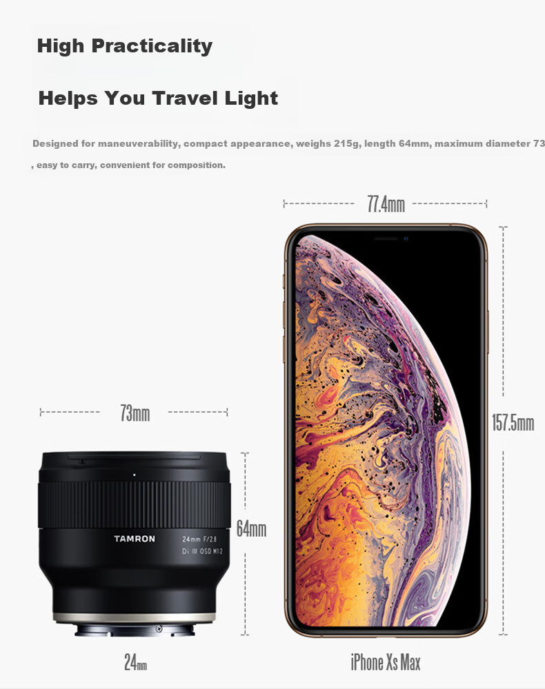 Tamron 24mm F/2.8 Di III OSD M1:2 Macro Wide-Angle Prime Lens for Landscapes And Architecture Street Photography Full-Frame Mirrorless Camera Lens (Sony Full-Frame E-Mount) Filter Kit 7