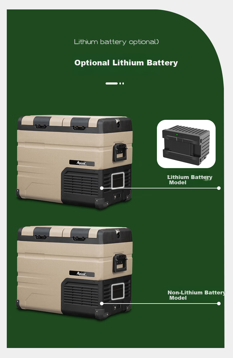 Alpicool Compressor Car Refrigerator TA45, Double-Door Freezer And Refrigerator, Compartmentalized, 12V/24V, Truck Fridge 3