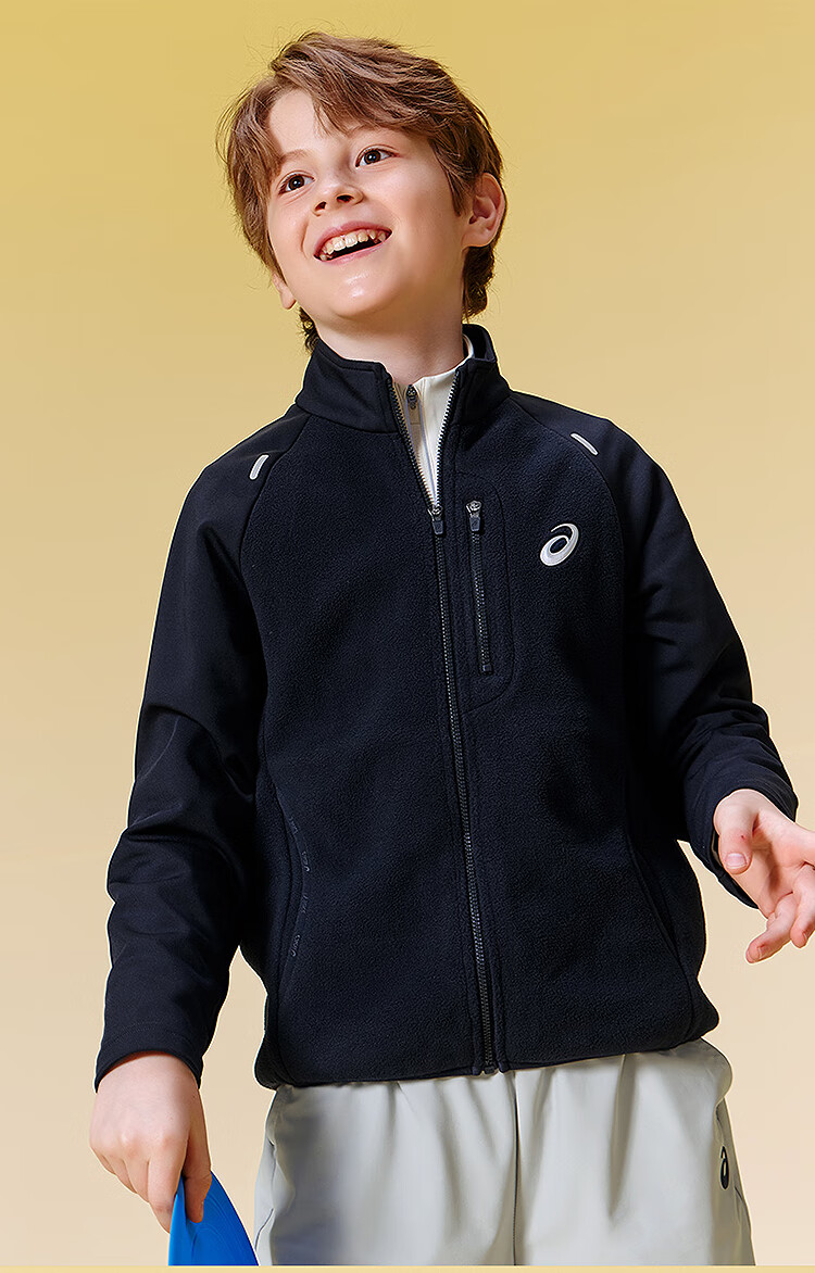 ASICS Kids 25 Years Anti-Static Fleece Long Sleeve Raglan Sleeve Sports Jacket for Older Children 10