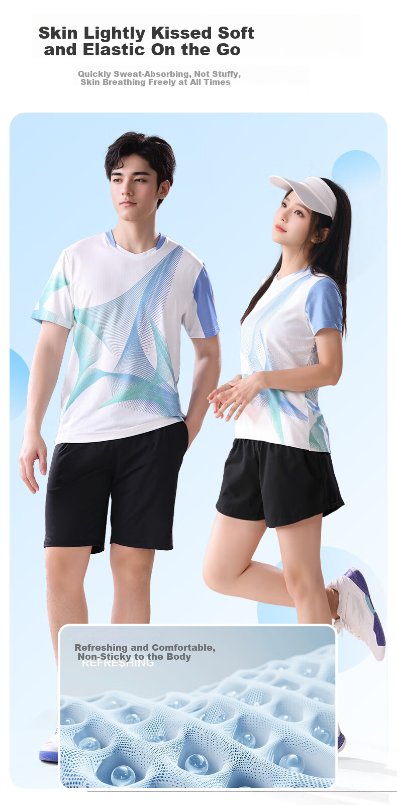 Fandimu Badminton Outfit for Men And Women, Sports Set for Fitness, Running, Track And Field Training, Seagull Short-Sleeve Two-Piece Set for Men 2XL 2