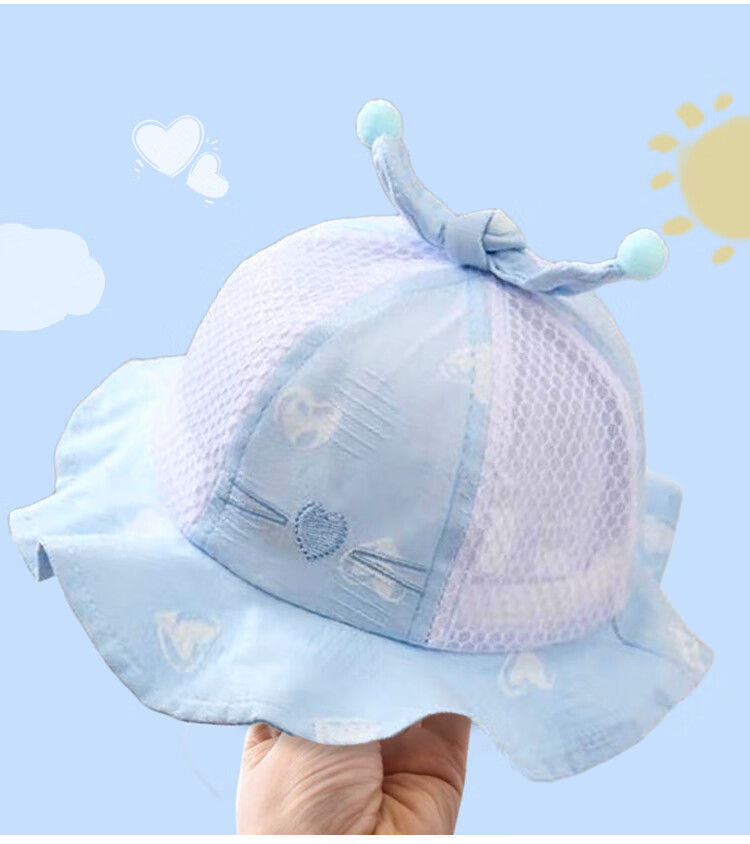9i9 Baby Hat Summer Thin Breathable Sunshade Baby Bucket Hat Children's Fisherman Hat Sun Hat F31 Pink 0-2 Years 8