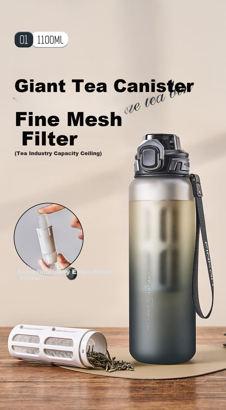 CICA Tea Infuser Cold Brew Cup for Men, Tritan Large Capacity Water Bottle, Outdoor Sports Thermos Flask for Summer 1